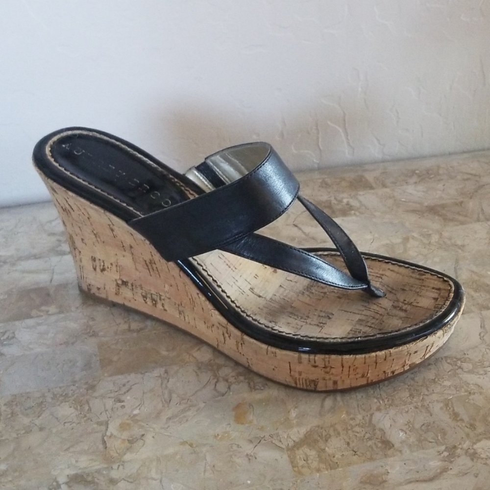 Black Wedge Sandals